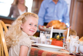 family cookbook daughter at dinner